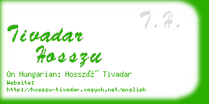 tivadar hosszu business card